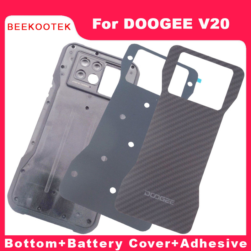 Original DOOGEE V20 Bottom Case+Battery Cover Composite Back Cover+Adhesive Replacement Accessories 