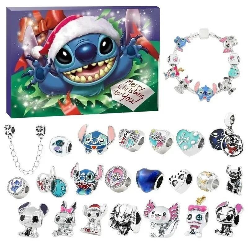 

Christmas Gifts Stitch Mickey Advent Calendar Disney Bracelets 24 Days Countdown Calendar Diy Jewelry Making Kids Toys Xmas Gift