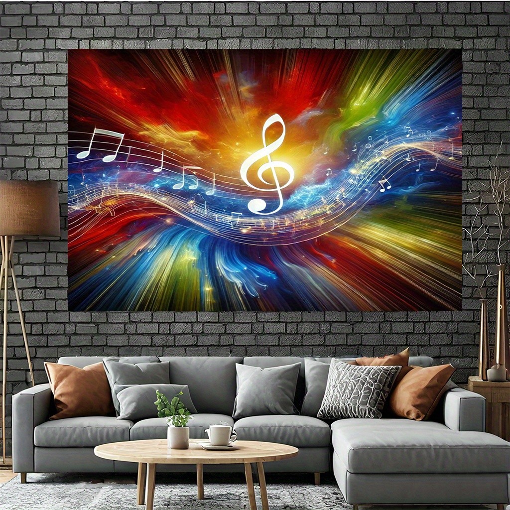 

Colorful Symphony Tapestry - Vibrant notes suitable for hanging on walls in living rooms and bedrooms, enhancing home aesthetics