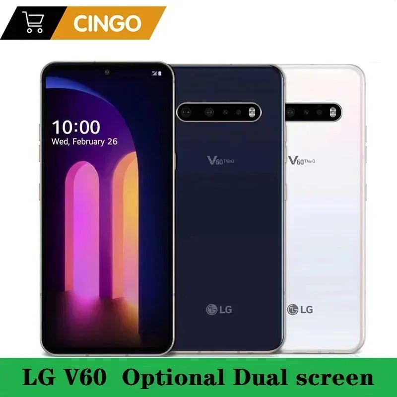 Original Unlock LG V60 ThinQ Dual-Screen V600AM/ V600TM /V600VM 6.8 inch Snapdragon 865 NFC 4/5G pho