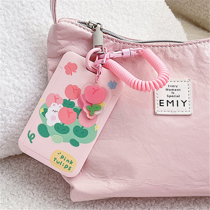 

Credentials Holder Cute ID Card Case With Elastic Lanyard Card Holder Pendant Removable Badge Holder Exquisite Name Tag Holders