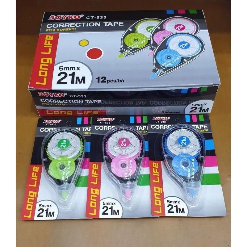 

CT 533 Tipex Kertas Correction Tape Pita Koreksi Penghapus Joyko CT-533 ( 21 meter x 5 mm )