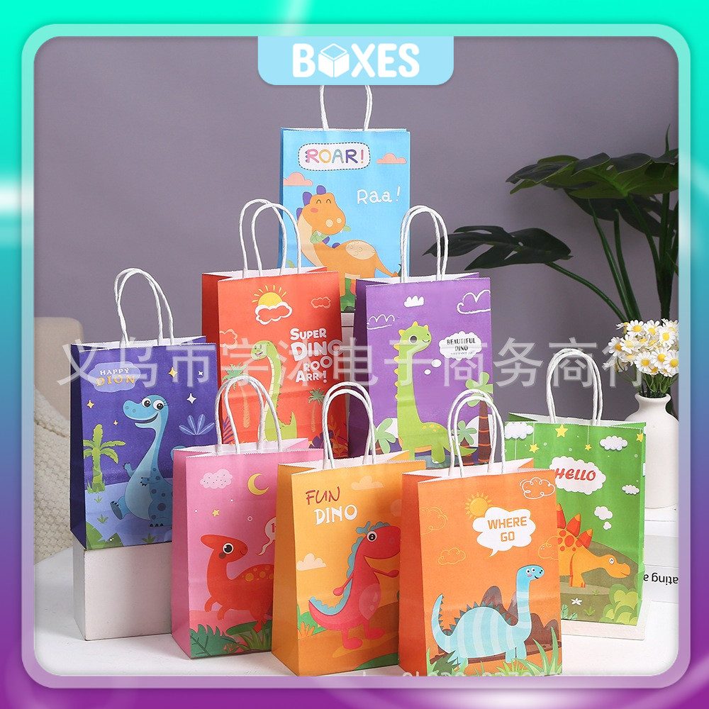

Paper Bag Dino / Goodie Bag Dino / Tas Ulang tahun anak / Tas Kraft Hampers Dino I AK02J8 - AK03J8