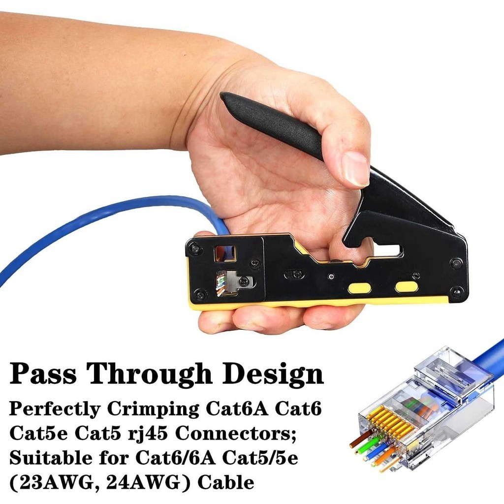 SAKHSHP ZOERAX Alat Crimping RJ45 Pass Through Cutter for CAT6 CAT5 CAT5E - 6088
