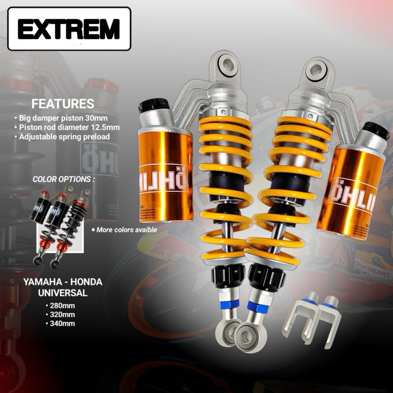 Shock Showa SO-02 EXTREM Series Matic Bebek Double Shock 280mm 320mm 340mm Plus Anting Universal Sho