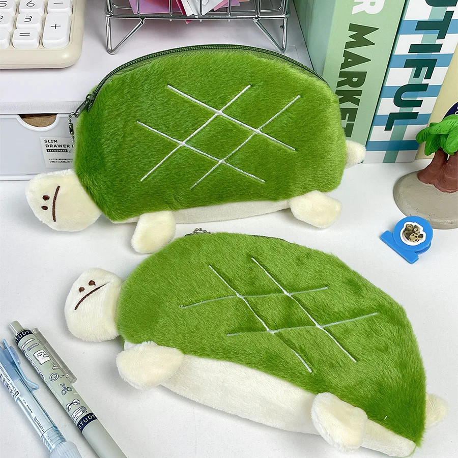 

1pcs Cute tortoise student pencil case office stationery storage bag kids kawaii school supplies rubber pencil storage bag
