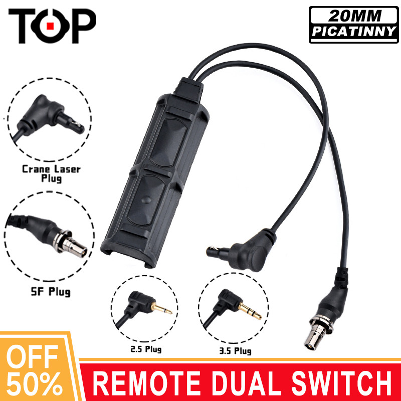 WADSN Remote Dual Pressure Switch SF plug 2.5mm For PEQ DBAL NGAL M300 M600 Tactical Flashlight Hunt