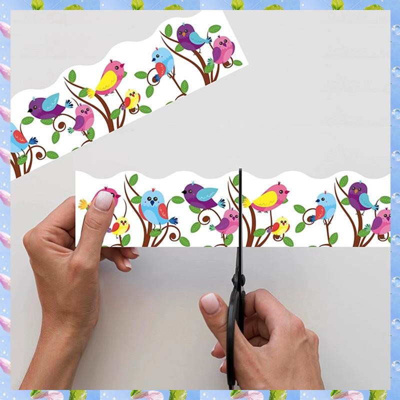 

Smartwave-1 Roll Bulletin Board Borders Bird Bulletin Board Sticker 65.6Ft In Length Waterproof Adhesive For Classroom Decor，1 R