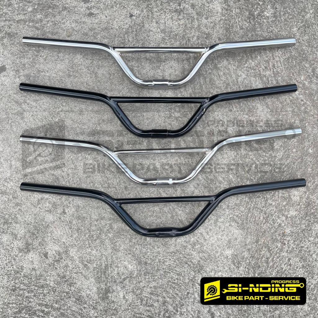 Stang Handlebar Sepeda Sunrise Bar Standar Oversize 25.4 31.8 Sun Rise Handle Bar Hitam Chrome MTB F