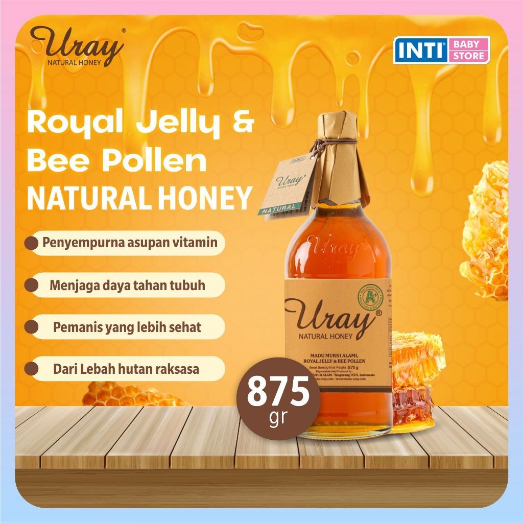 

PROMO Madu Uray - Natural Honey Royal Jelly & Bee Pollen 875gr | Madu Murni