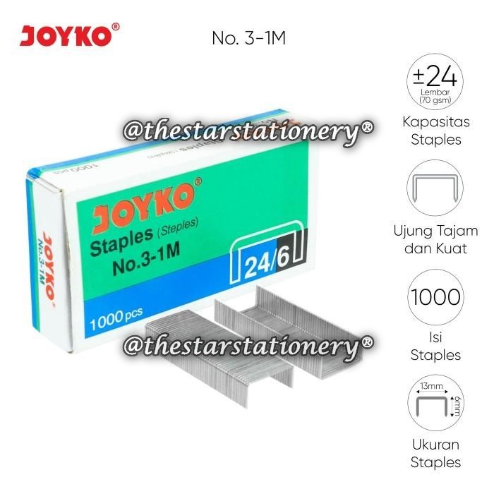 

(1 Kotak Kecil) GABUNGAN Staples JOYKO No.3S No.3-1M No.3N / Staples Joyko No 3 (1 Kotak Kecil)
