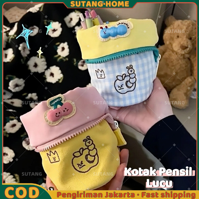 

【SUTANG】Tempat Pensil Yang Bisa Dilipat Tas Pena / Soft Standing Pouch Organizer Makeup Cosmetic Bag / Tempat Pena Kreatif Tas Pulpen Lucu Tas Pulpen Korea Tempat Pulpen Tiga Dimensi