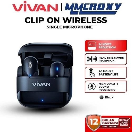 Vivan VWA-M8 Wireless Microphone Clip On Jepit Plug Type C Ligthning High Quality Sound Recording - 