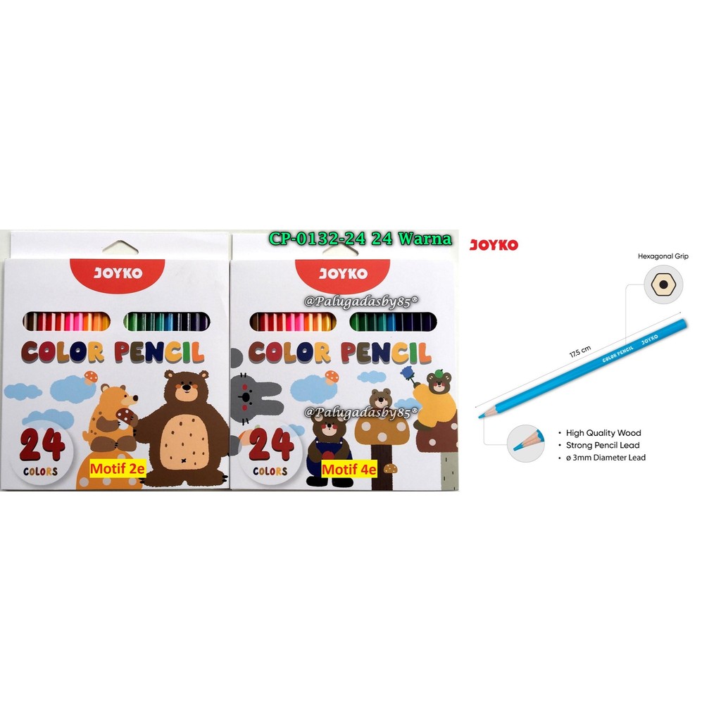 

(1 Set) Pensil Warna JOYKO CP-0132-24 24W Panjang / Color Pencil Pensil Warna Joyko CP-0132 24W