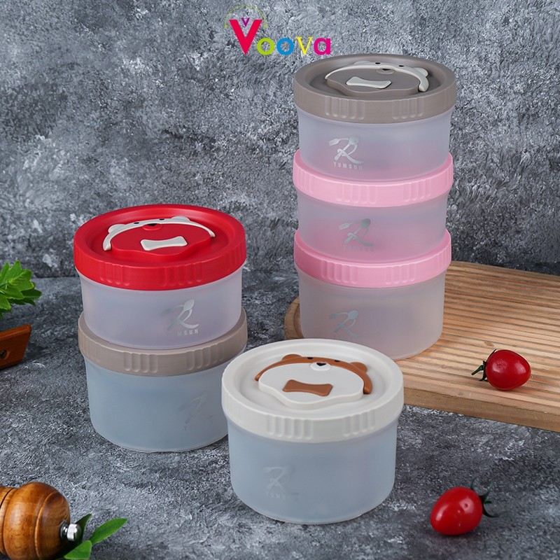 VOOVA Kotak Wadah Serbaguna/ Kotak Makan Siang/. Tempat Penyimpanan Makanan/ Makan Transparan Plasti