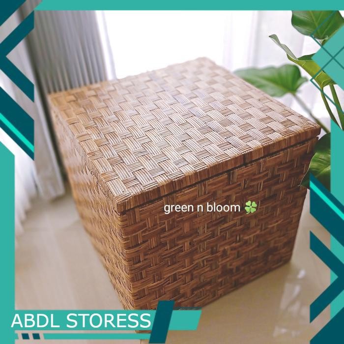 keranjang rotan besar peti coffee table natural - Kotak