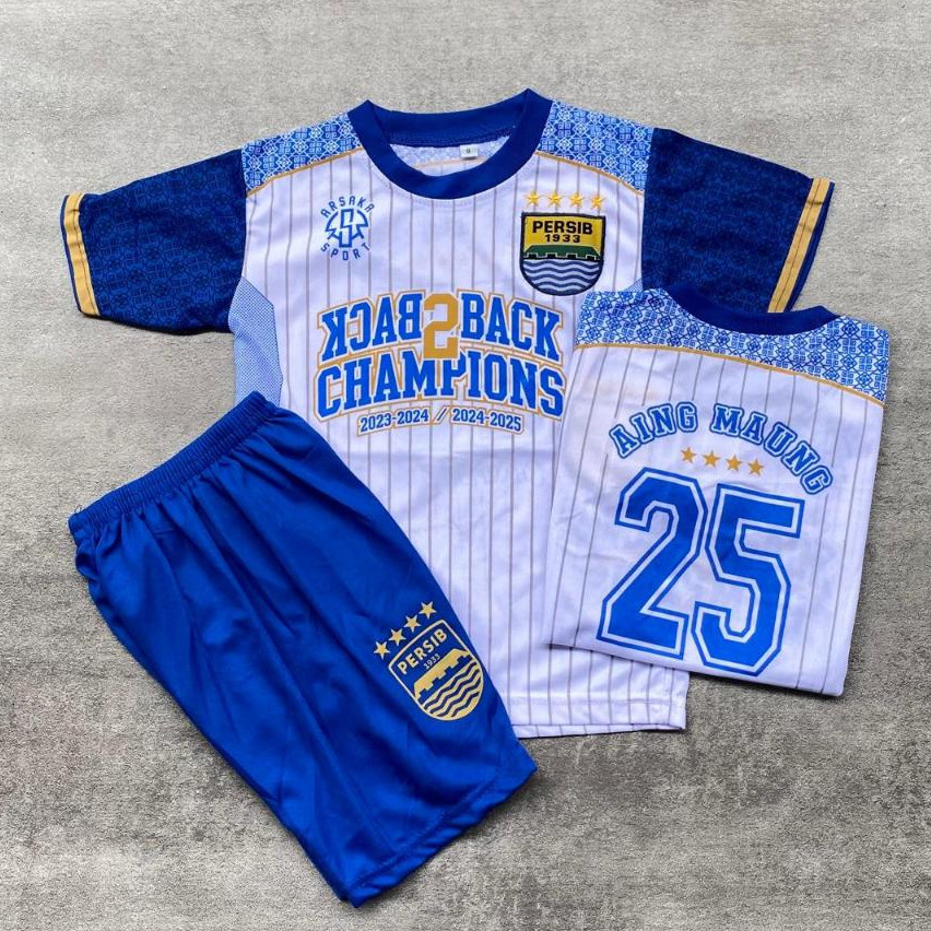 terbaru SETELAN BOLA ANAK PERSIB  BACK2BACK BINTANG 4 BAJU BOLA ANAK JERSEY BOLA PERSIB USIA 1-15 TA