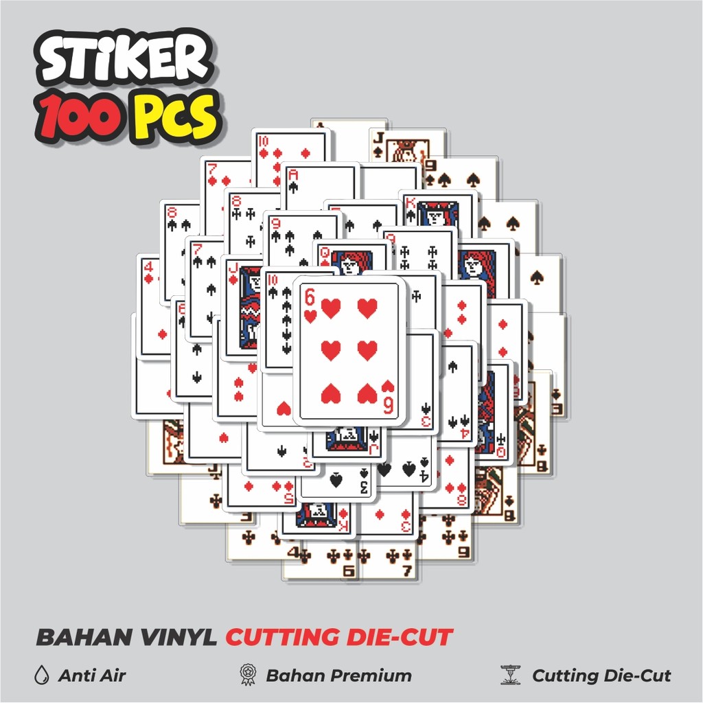 

Terbaru! 50 pcs Stiker Kartu Poker V9 Dekorasi Lucu Kreatif untuk Notebook, Skateboard, HP