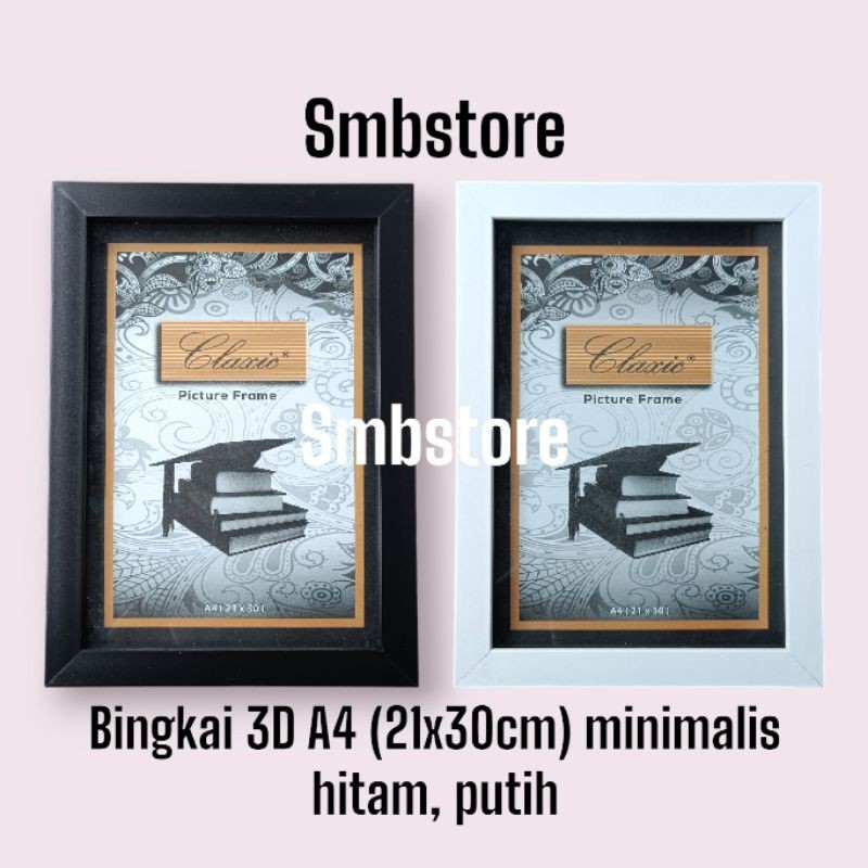 Bingkai/frame/figura/pigura foto 3D ukuran A4 (21x30cm) minimalis mahar/pop up/scrapbook