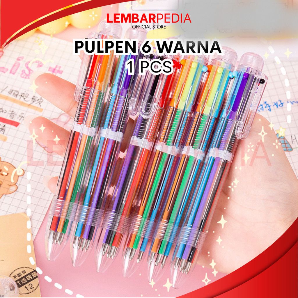 

PULPEN 6 WARNA TRANSPARAN 6 IN 1 PER PCS