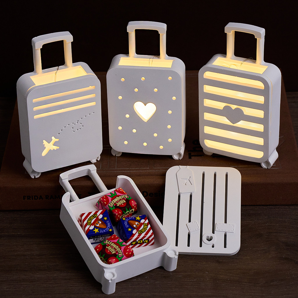 

Splicing Suitcases Gifts Box Silicone Mold DIY Creative 3D Hollow Luggage Led Silhouette Light Plaster Craft Molds Home Decor