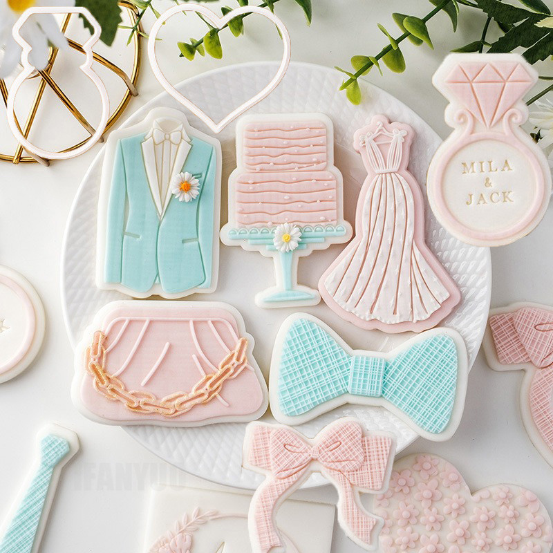 Western Style Wedding Sugar Cookies Mold  Engagement Dessert Table Decoration Cake Molds DIY Baking 