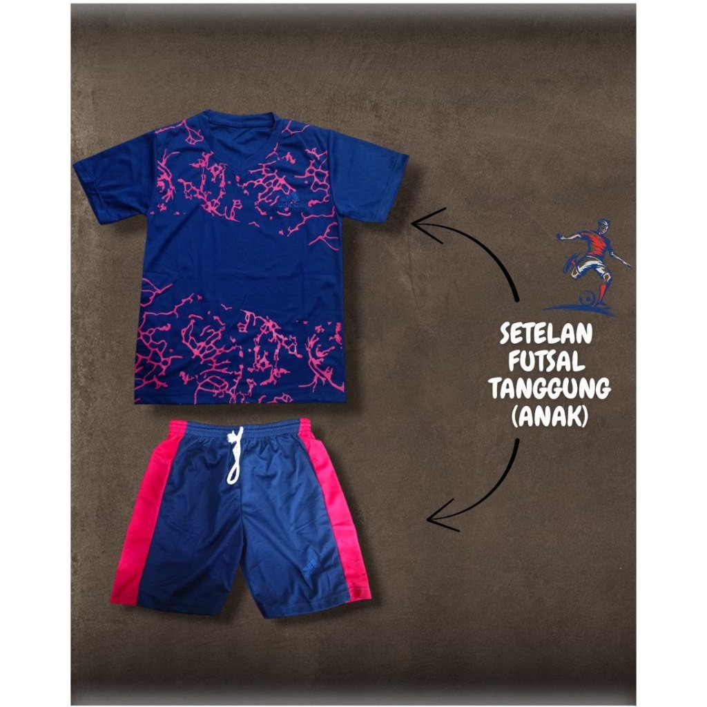 Setelan Bola Futsal Anak Jersey Celana Pendek Dryfit Adem Nyaman Dipakai Umur 8-12 Tahun
