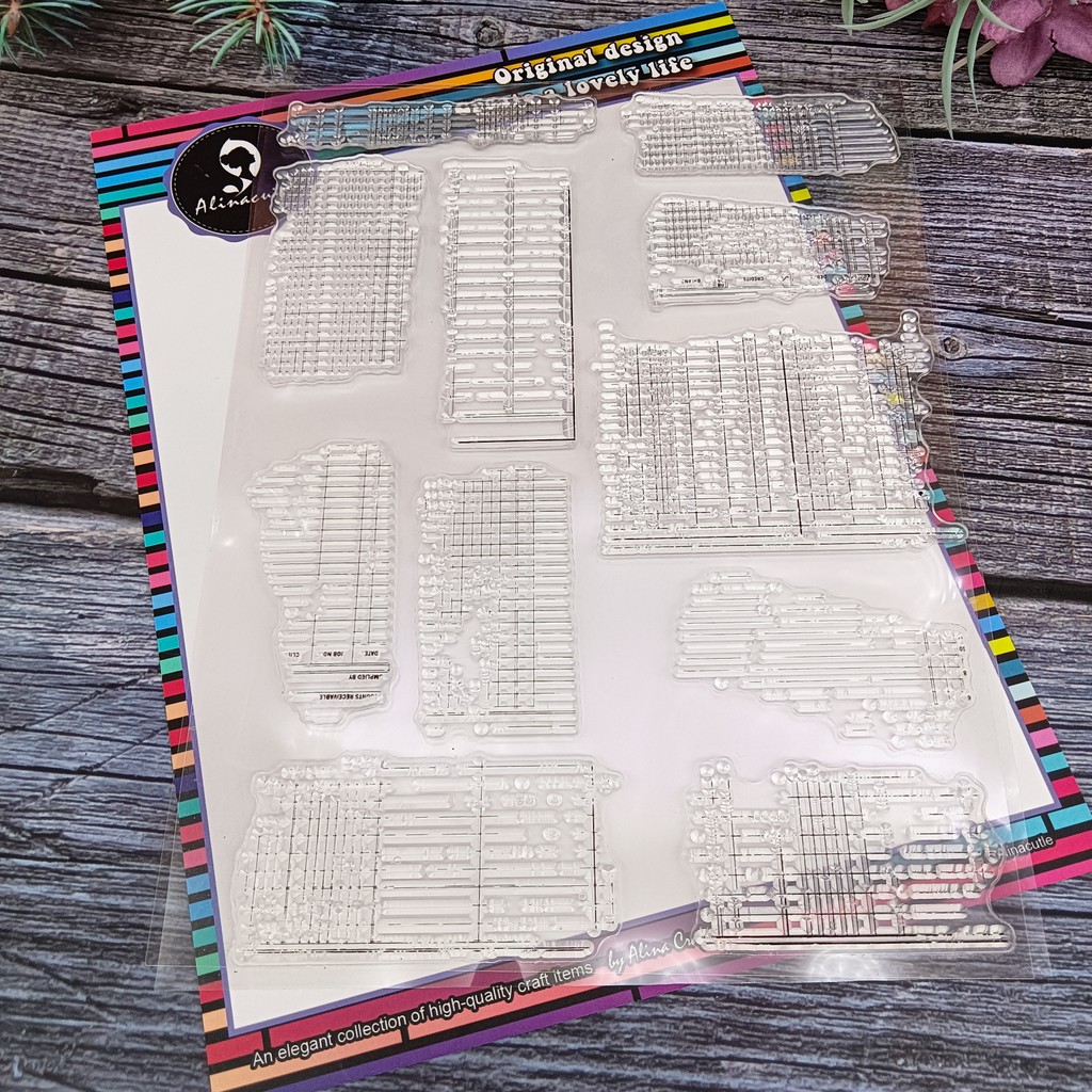 

1pc Irregular Grid Background Clear Stamp, Silicone Reusable Transparent Stamps for Paper Craft Handmade Card Making DIY