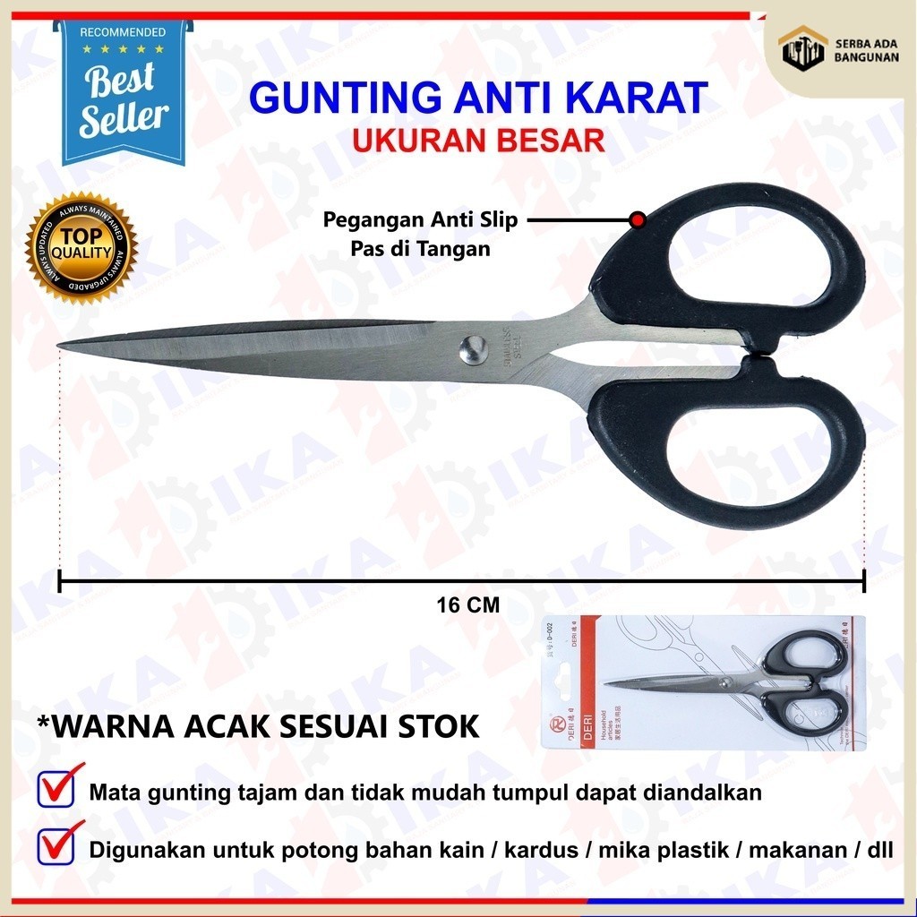 

SAB Gunting Kertas Alat Gunting Kertas Stainless / Paper Scissors Besar Gunting Kertas Gunting Murah Pemotong Kertas Ukuran besar Scissors