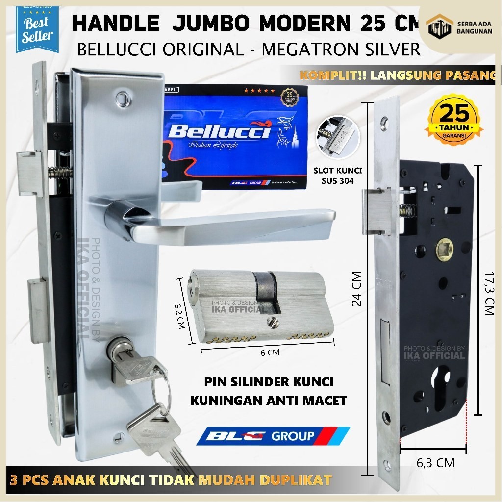 SAB Kunci Pintu Besar Bellucci Megatron NP S8 Handle Pintu Bellucci Megatron NP / Kunci Bellucci Meg