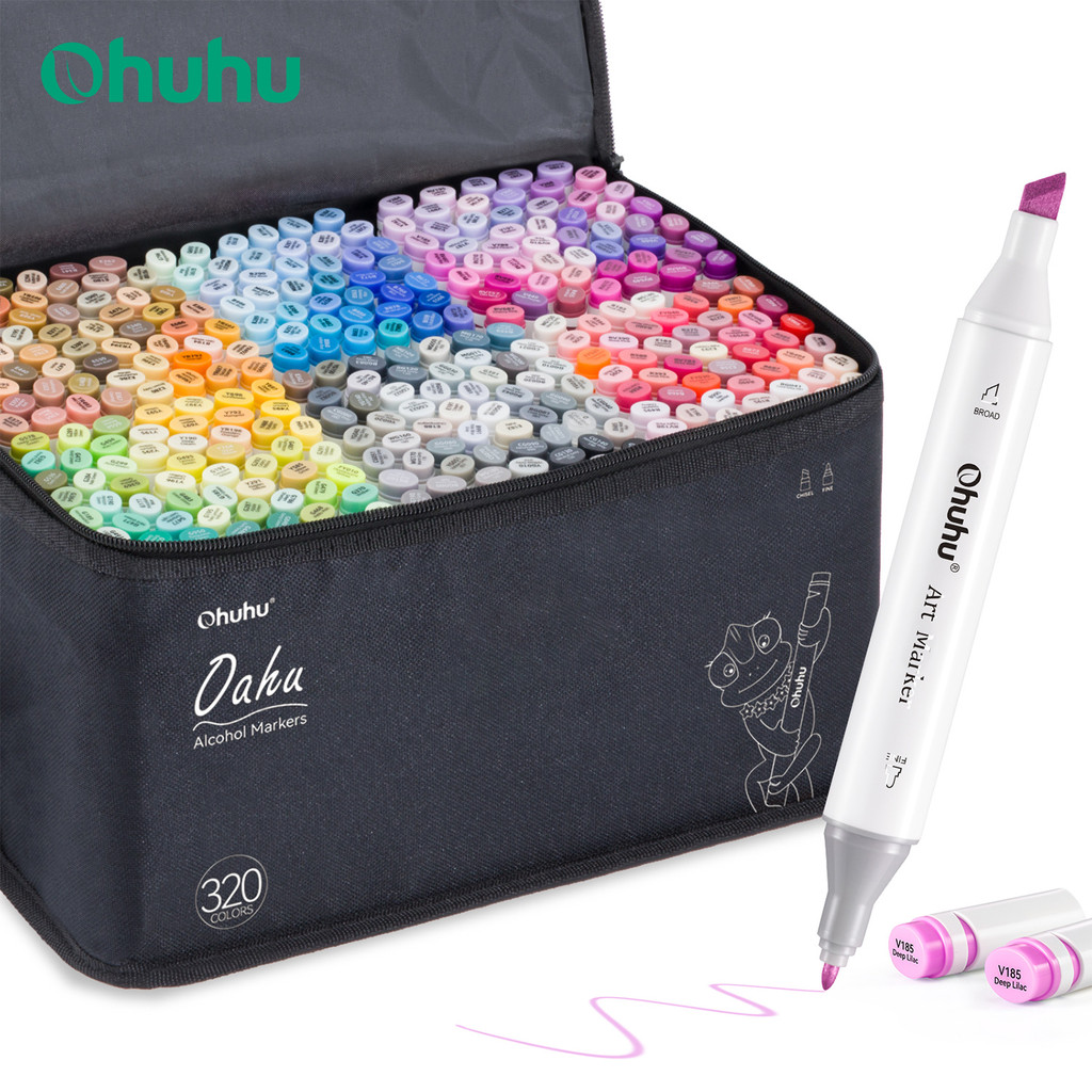 

Ohuhu Oahu 320 Colors Marker Pen Set Alcohol Art Markers Dual Tips Felt Pen Sketching Drawing Graffiti Manga School Art Supplies