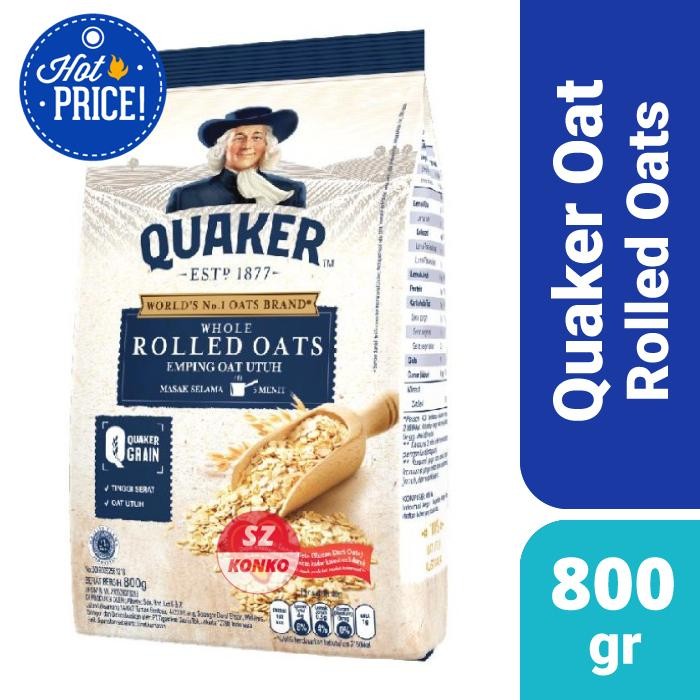 

Quaker Rolled Oats Oatmeal 800gr - Oat 800 gram BPOM RI