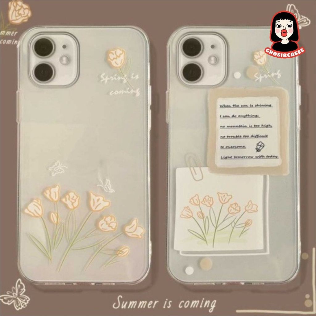 Spring flower anticrack case samsung a16 a06 4g 5g a25 a70 a55 5g a15 a05 a05s a04e a04 a04s a03 cor