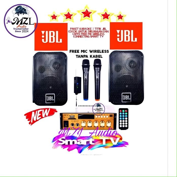 Paket JBL 2 titik cocok untuk karaoke,caffe,rumahan,kantor dll free 2