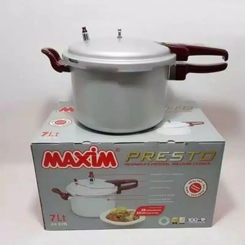 Promo MAXIM PANCI PRESTO 7 Liter 24 CM 4L 20cm 12L 30cm MASPION Ikan Bandeng Daging Maxim ORI Bubble