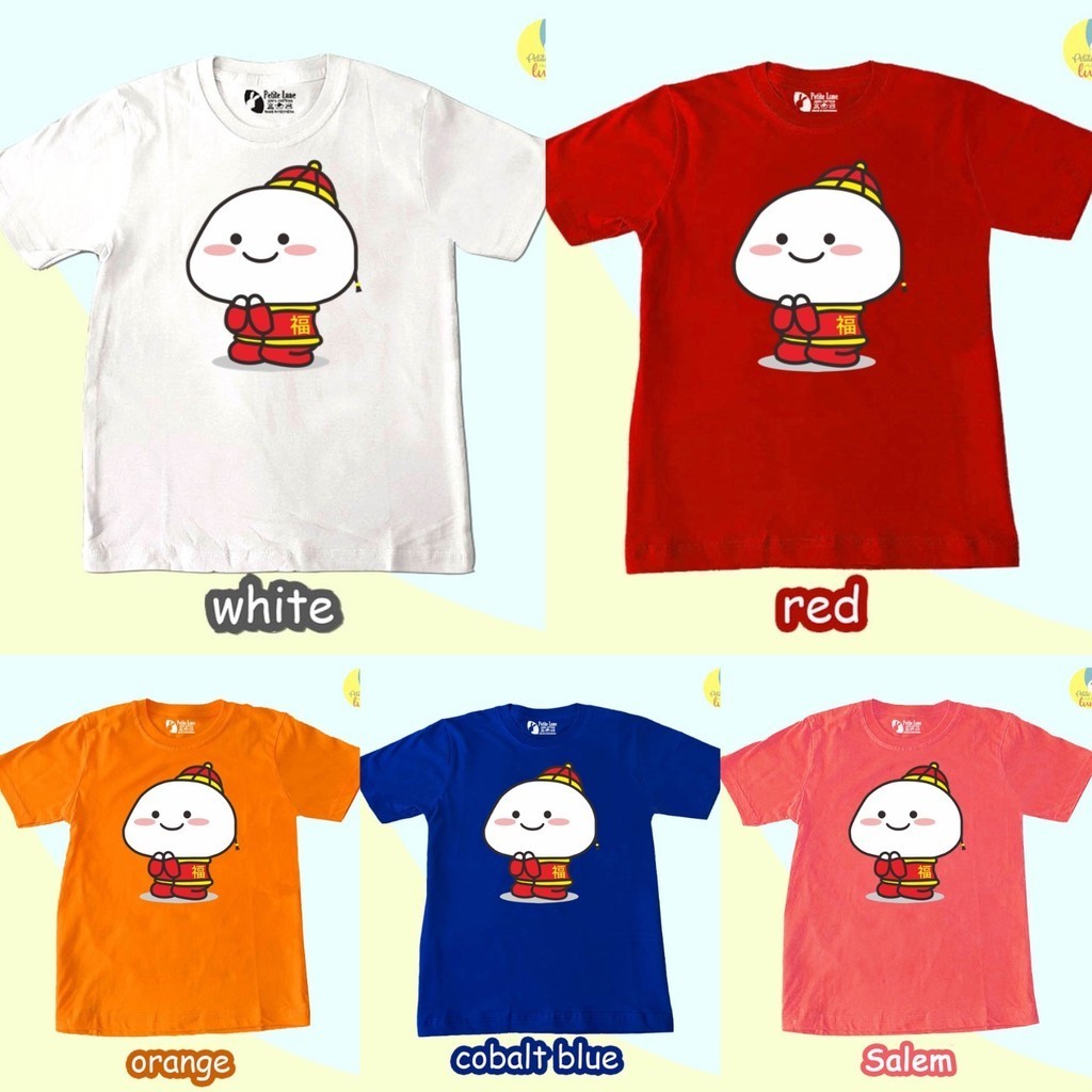 Kaos ANAK CNY Pentol Imlek BESAR Motif Murah Cewek Cowok Hewan Premium Diskon Sandal Hitam Putih Kem