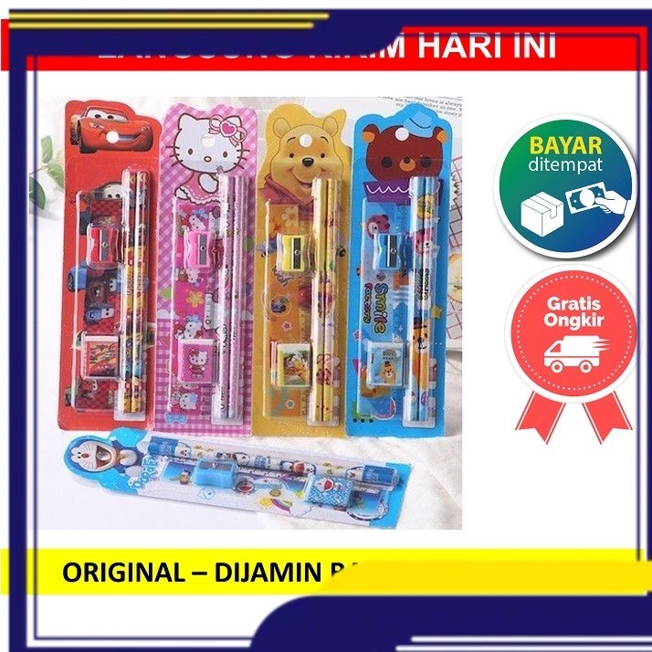

STATIONERY MINI SET ALAT TULIS SEKOLAH KARAKTER 5IN1 / ALAT SET TULIS ANAK KARAKTER LUCU