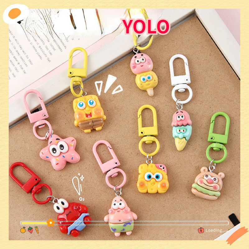 YOLO GANTUNGAN KUNCI KARAKTER SPONGEBOB / KEYCHAIN RUBBER SPONGEBOB
