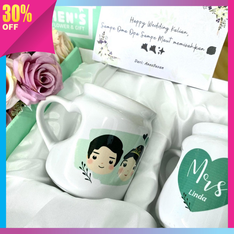 Kado Souvenir Hampers Unik keren Kekinian / Hens - Hampers Mug Couple Hadiah Kado Pernikahan Unik