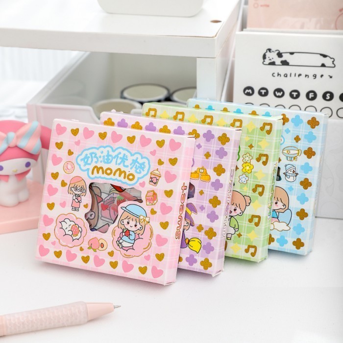 

100 Lembar Sticker Momo Rainbow 4 warna per box kecil murah