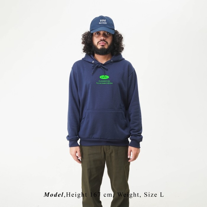 UNKL347 Jacket Hoodie Navy Model Simpel Bahan Fleece NACA