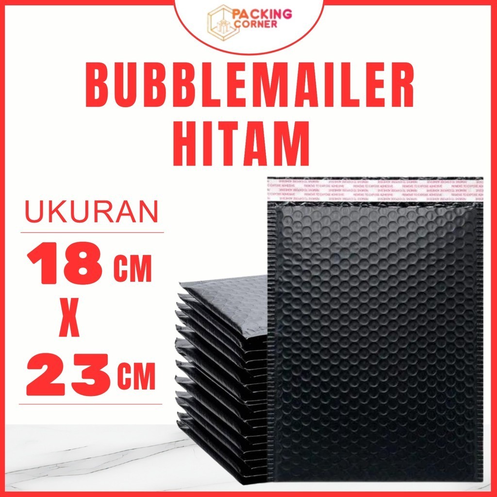 

Amplop Bubble Mailer Wrap 18x23 cm Hitam Premium Quality MURAH