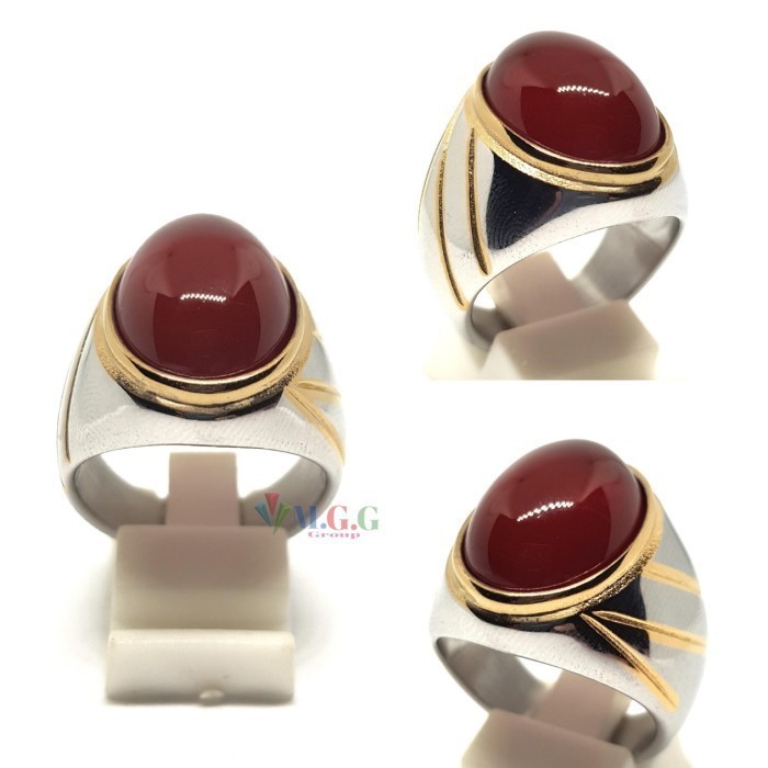 Cincin Batu akik Batural Yaman Cokelat Dijamin Asli 100%