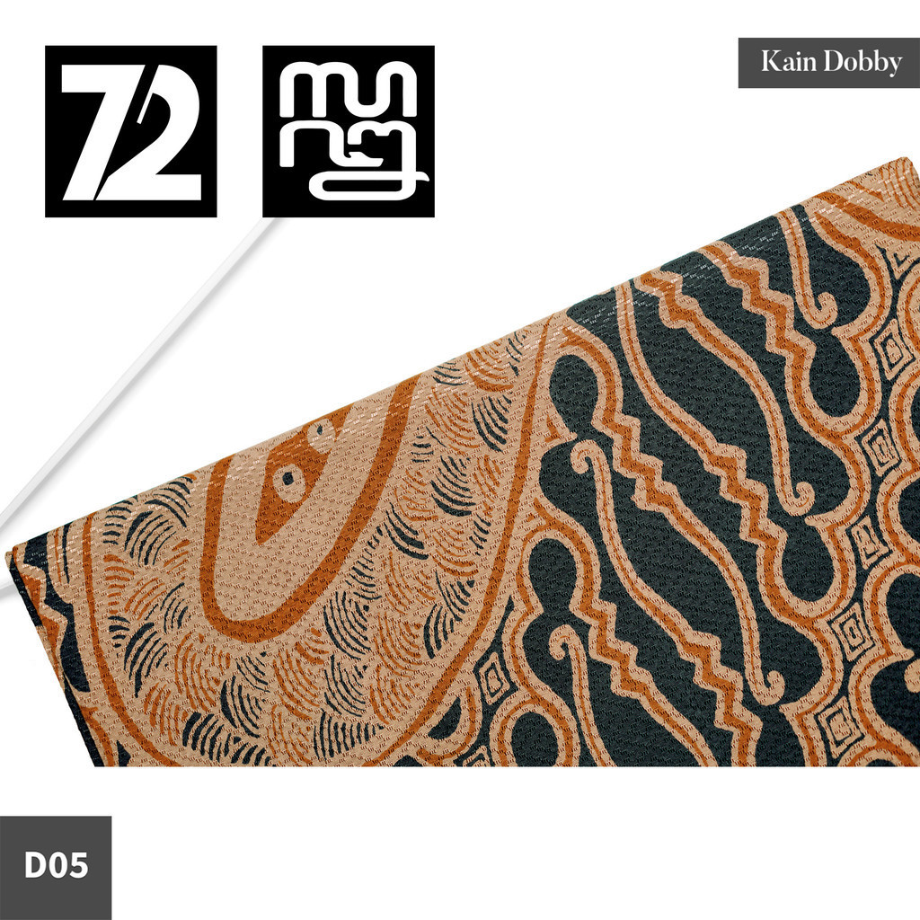 KAIN BATIK PREMIUM Bahan Dobby Dobi Dobbi Dolbi Motif Parang Rumput Samudra Warna Orange Oren 724928