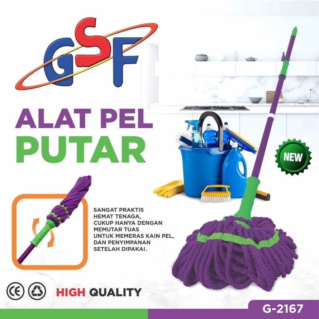 [BISA COD] GSF Alat Pel Lantai Putar Otomatis 360 Derajat GSF-2167 KAIN PEL GSF G2167