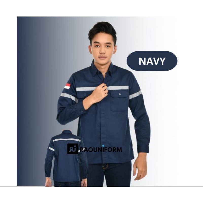 baju lapangan/baju kerja/kemeja safety/kemeja kerja kantor proyek/kemeja teknisi/atasan wearpack