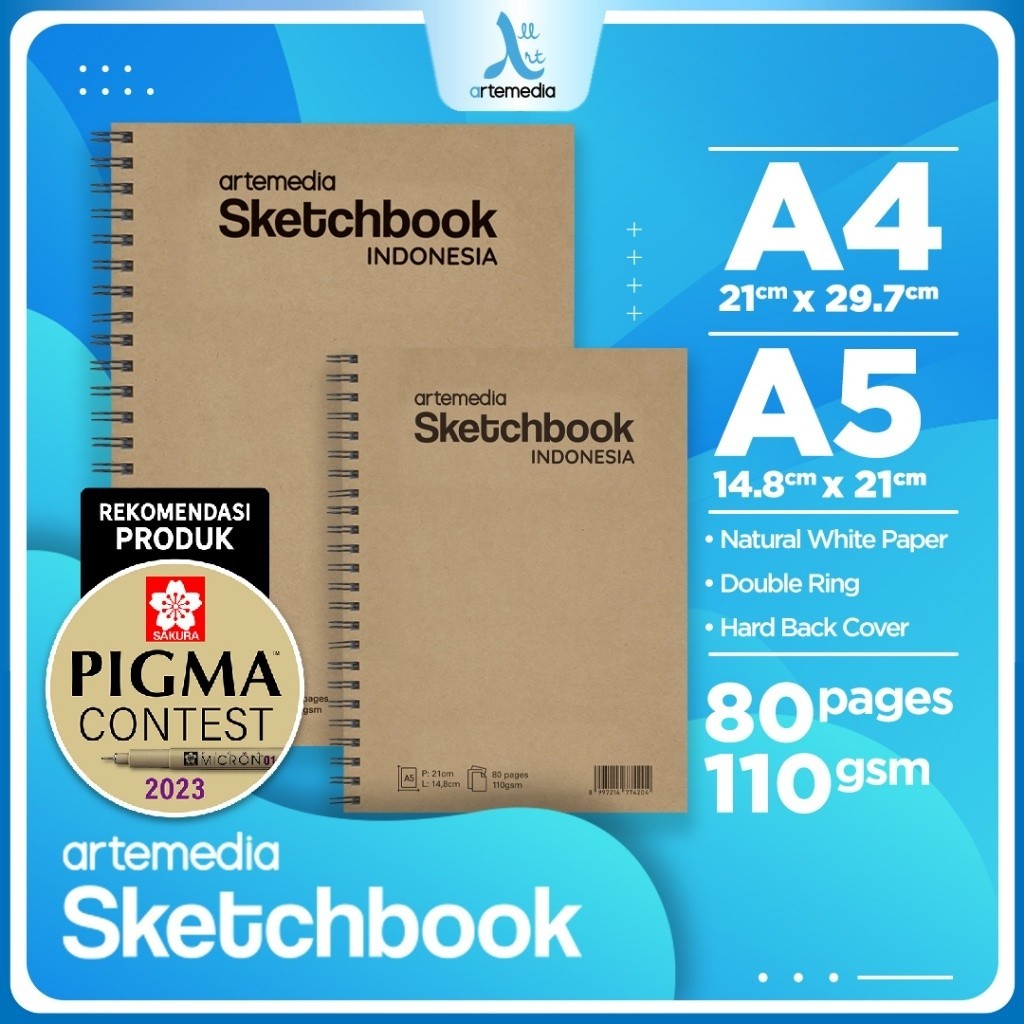 

Sketchbook Artemedia A4 Craft Cover 110 Gsm Jilid Spiral Samping Buku Sketsa & Gambar - 40 Sheet / 80 Pages - SHABQ