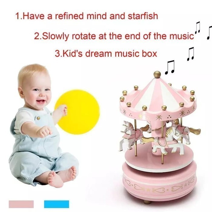 kotak musik unik carousel-music box-kotak musik komedi putar