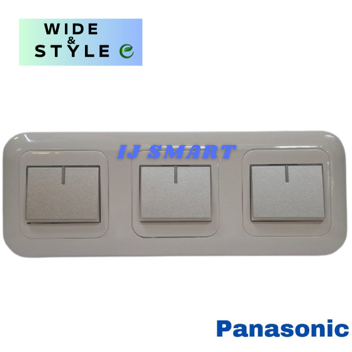 Saklar Engkel/Singel Besar Lampu 3 Gang Silver Panasonic Wide&Style E White