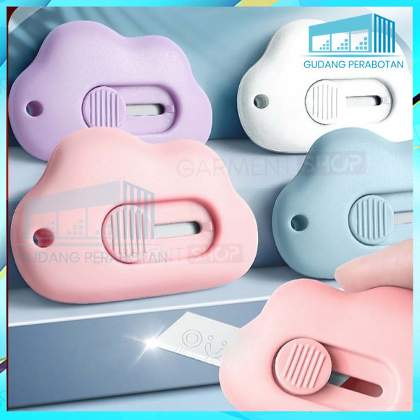 

GP PAKET 5PCS Cutter Mini Pisau Kecil Silet Bentuk Awan Pembuka Plakban
